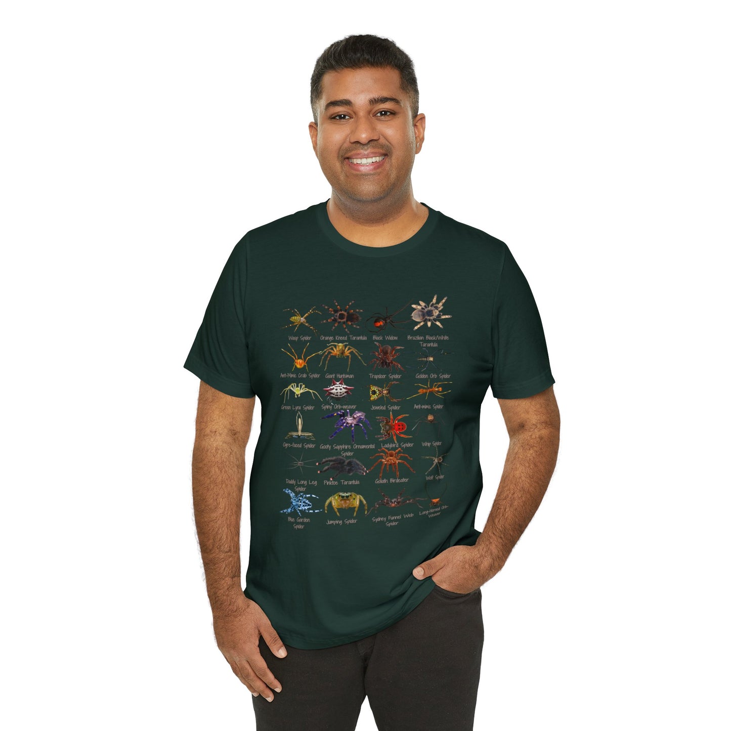 Stupendous Spiders T-shirt with 24 unique spiders