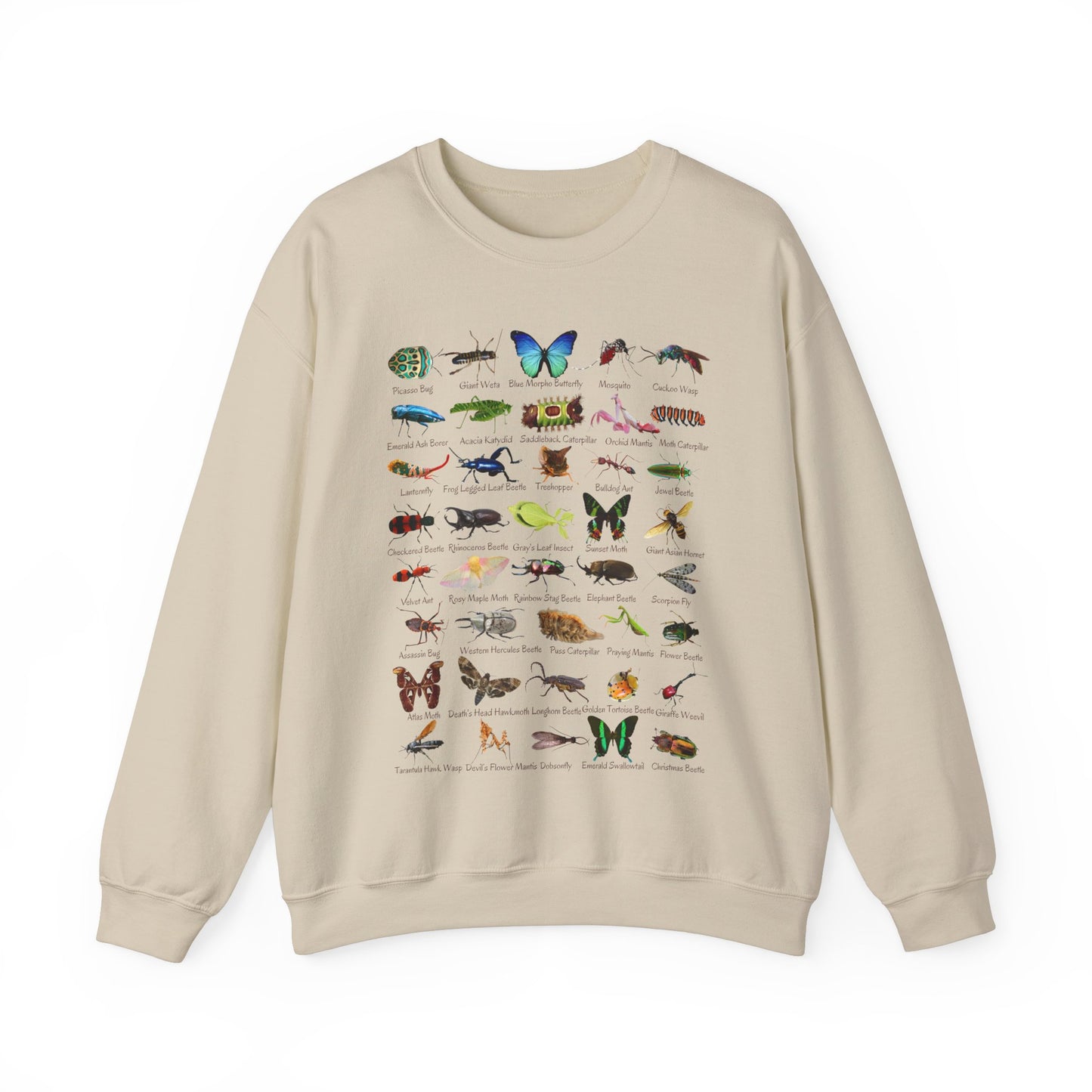 Impressive Insects with 40 Cool Bugs Crewneck Sweatshirt