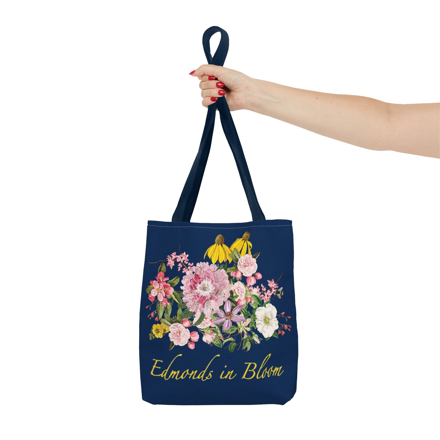 Edmonds in Bloom Tote Bag (Midnight Blue)