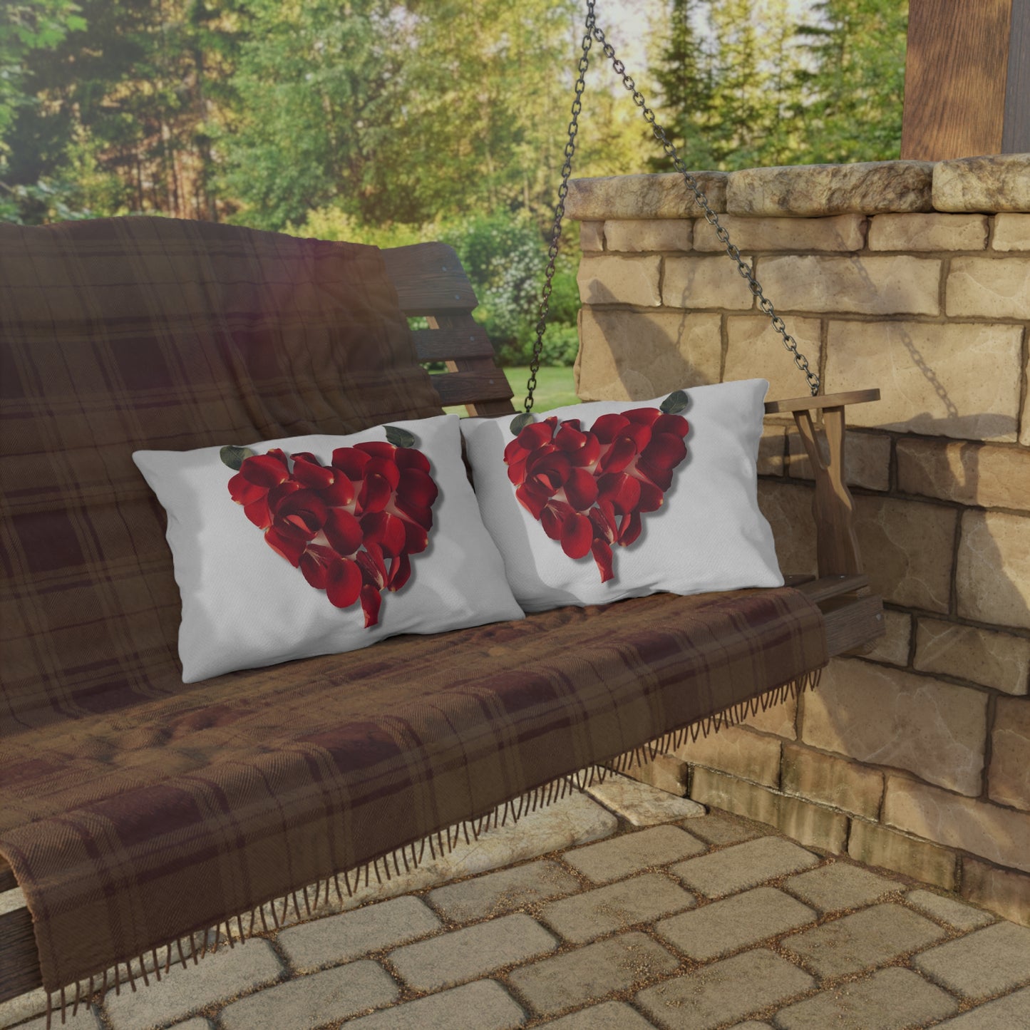 Horned Floral Heart Outdoor Pillows