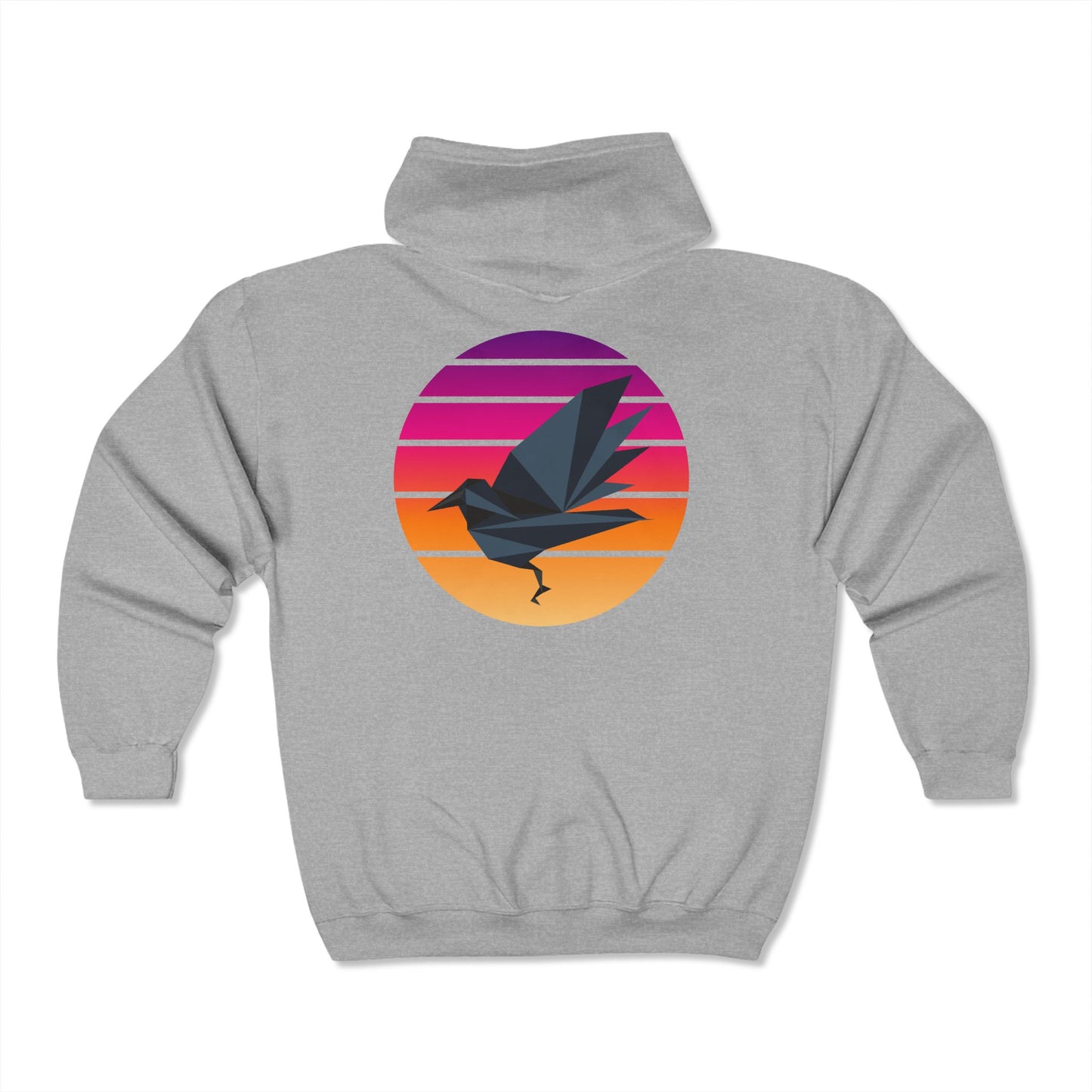 Sunset Crow Full Zip Hoodie