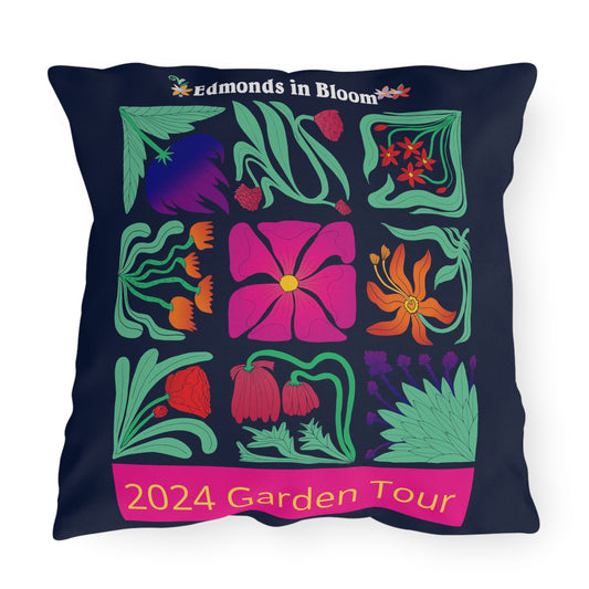 Edmonds in Bloom 2024 Garden Tour Outdoor Pillows (Single Side Print)