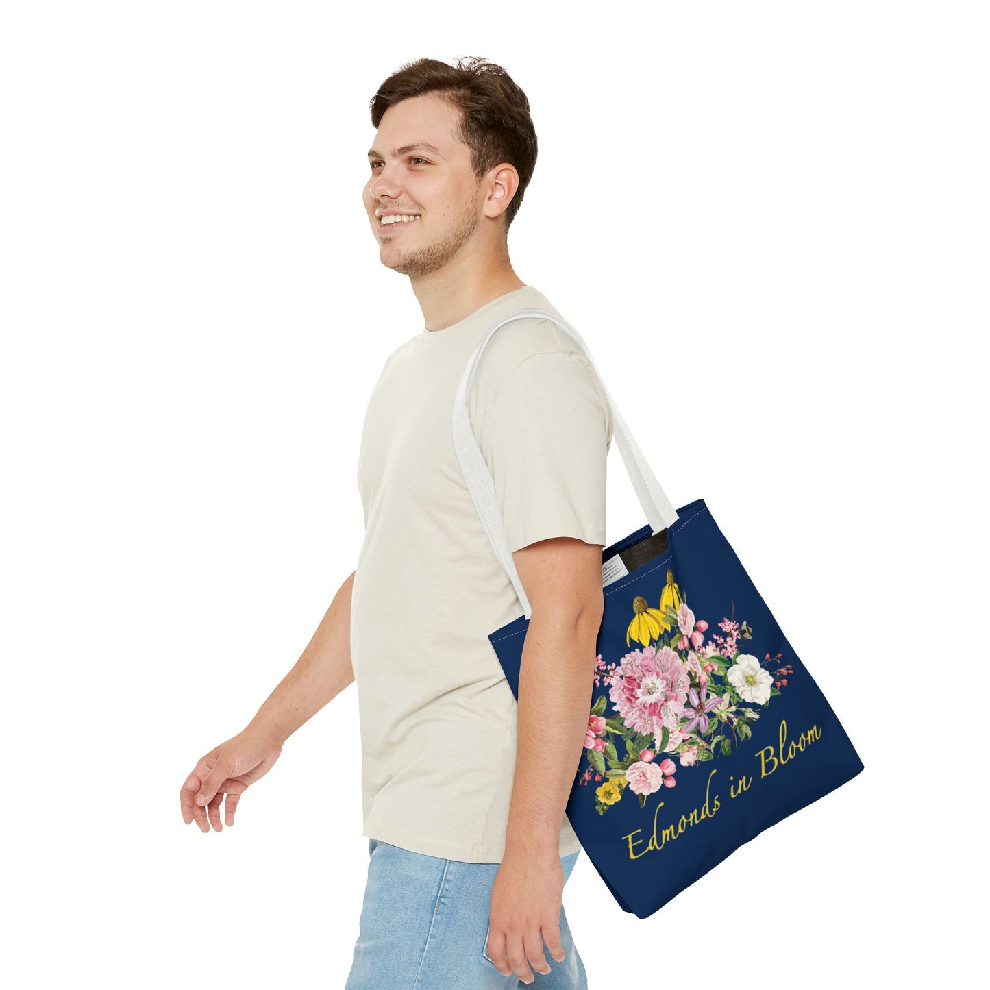 Edmonds in Bloom Tote Bag (Midnight Blue)