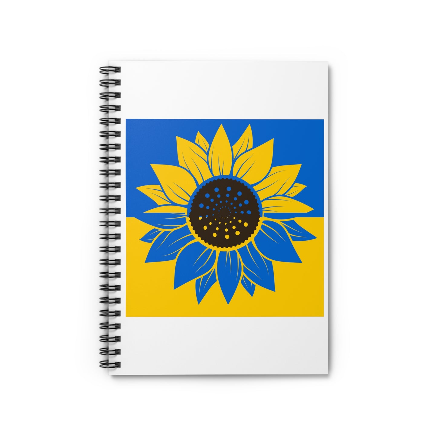 Ukrainian Flag Sunflower Spiral Notebook - Ruled Line