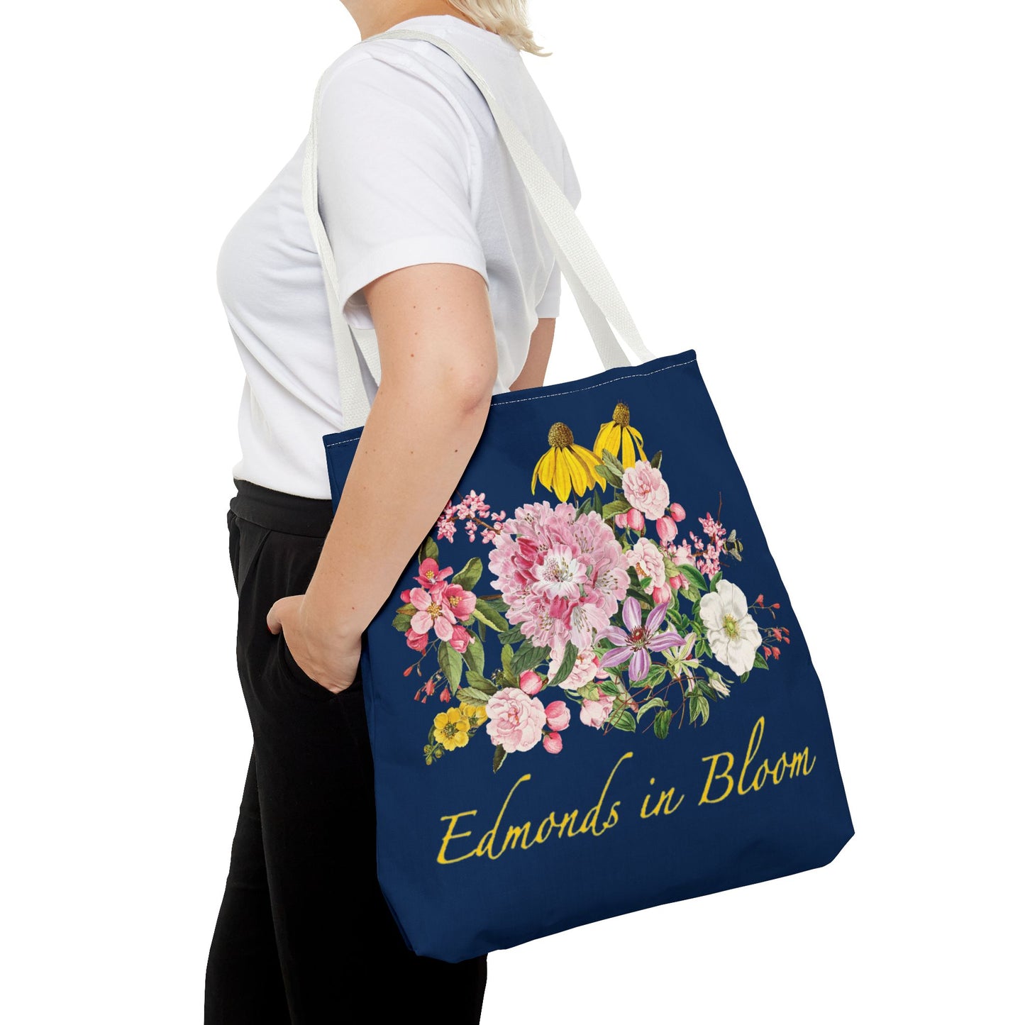 Edmonds in Bloom Tote Bag (Midnight Blue)