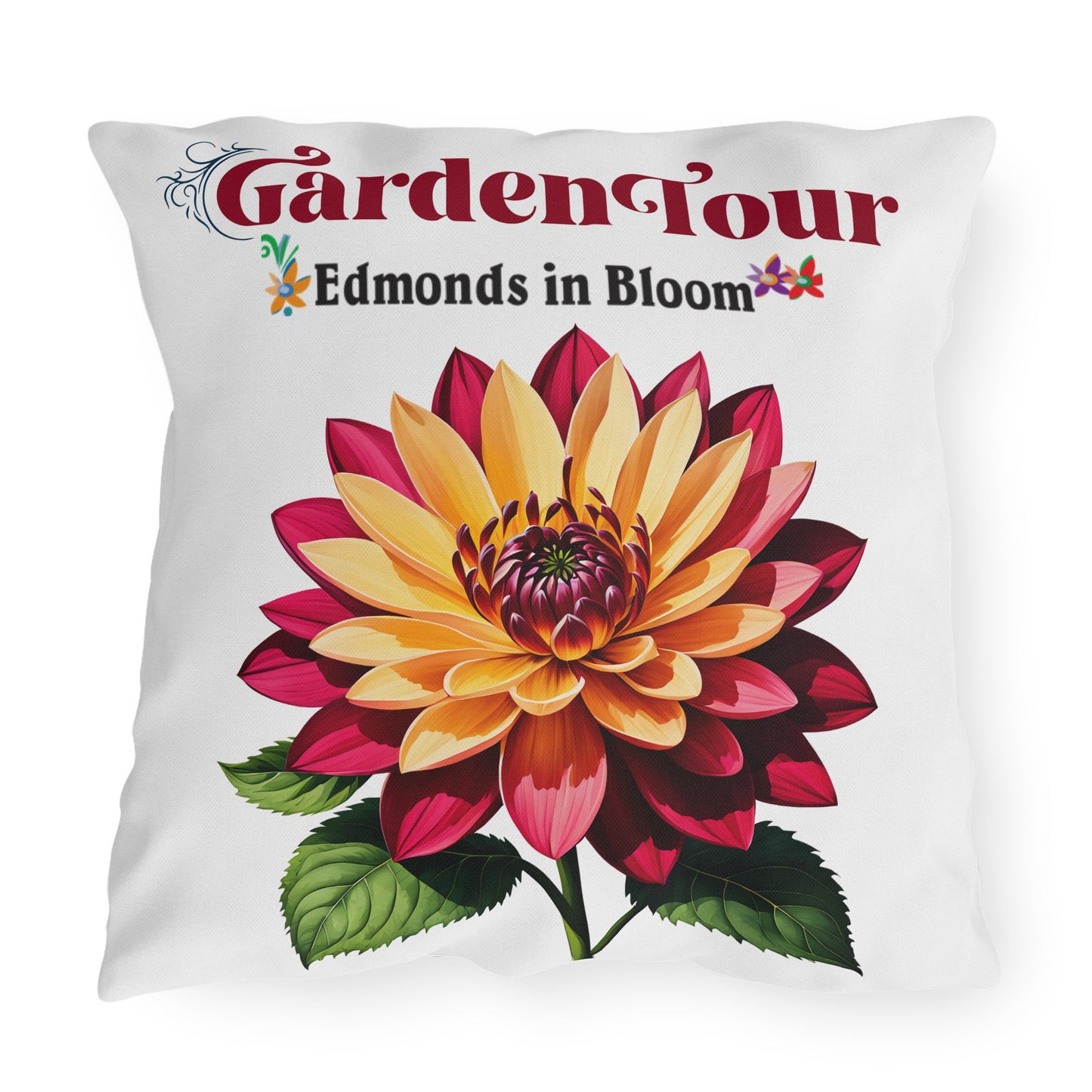 Edmonds in Bloom Garden Tour 2026 Outdoor Pillows (White)