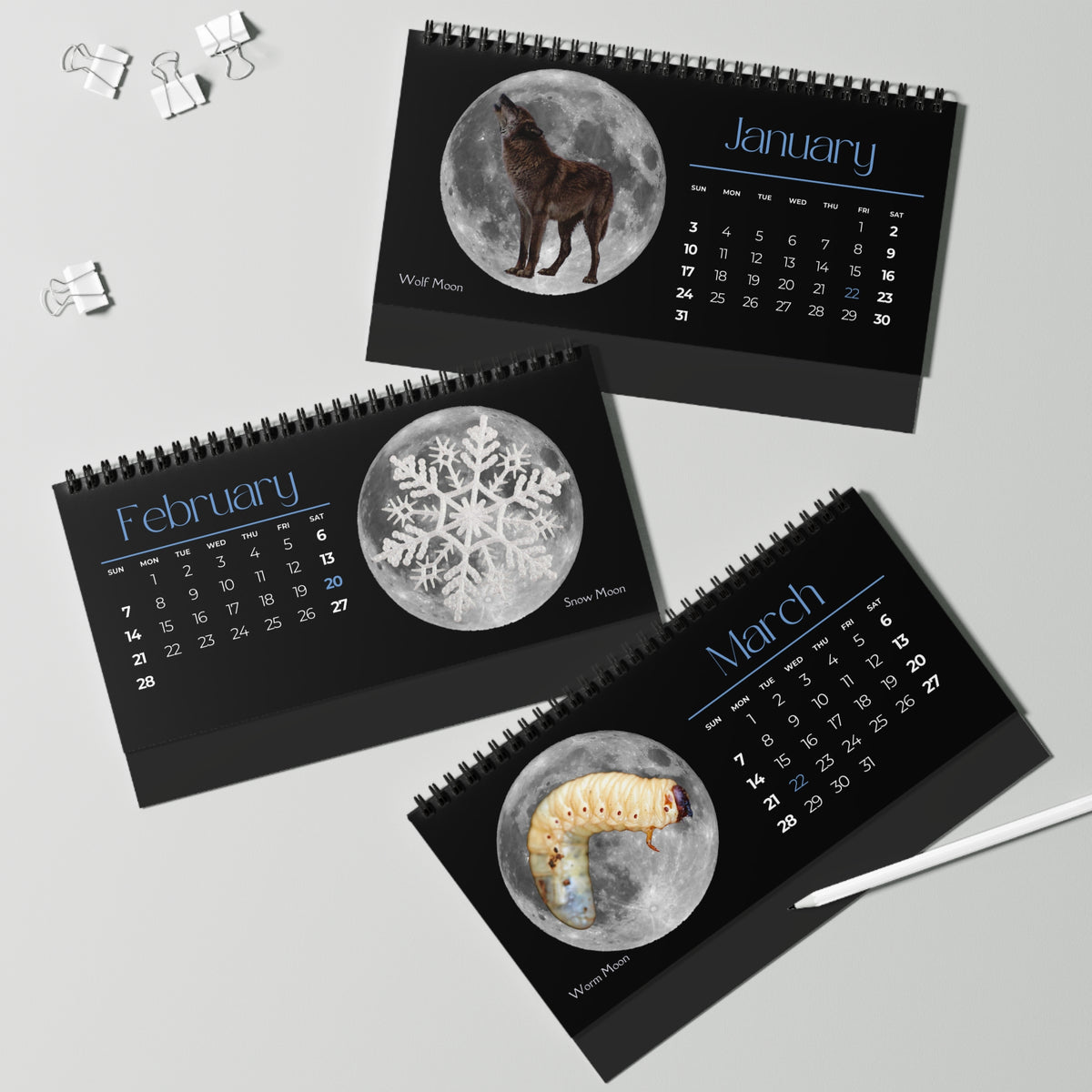 Full Moon Names of 2027 Desktop Calendar