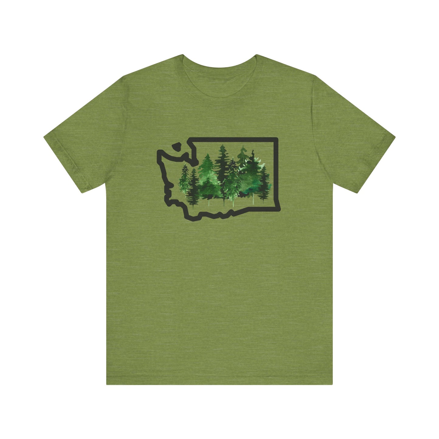 Washington State Dark Watercolor Trees T-shirt