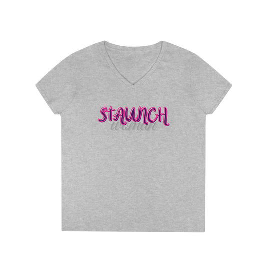 Staunch Woman Ladies' V-Neck T-Shirt