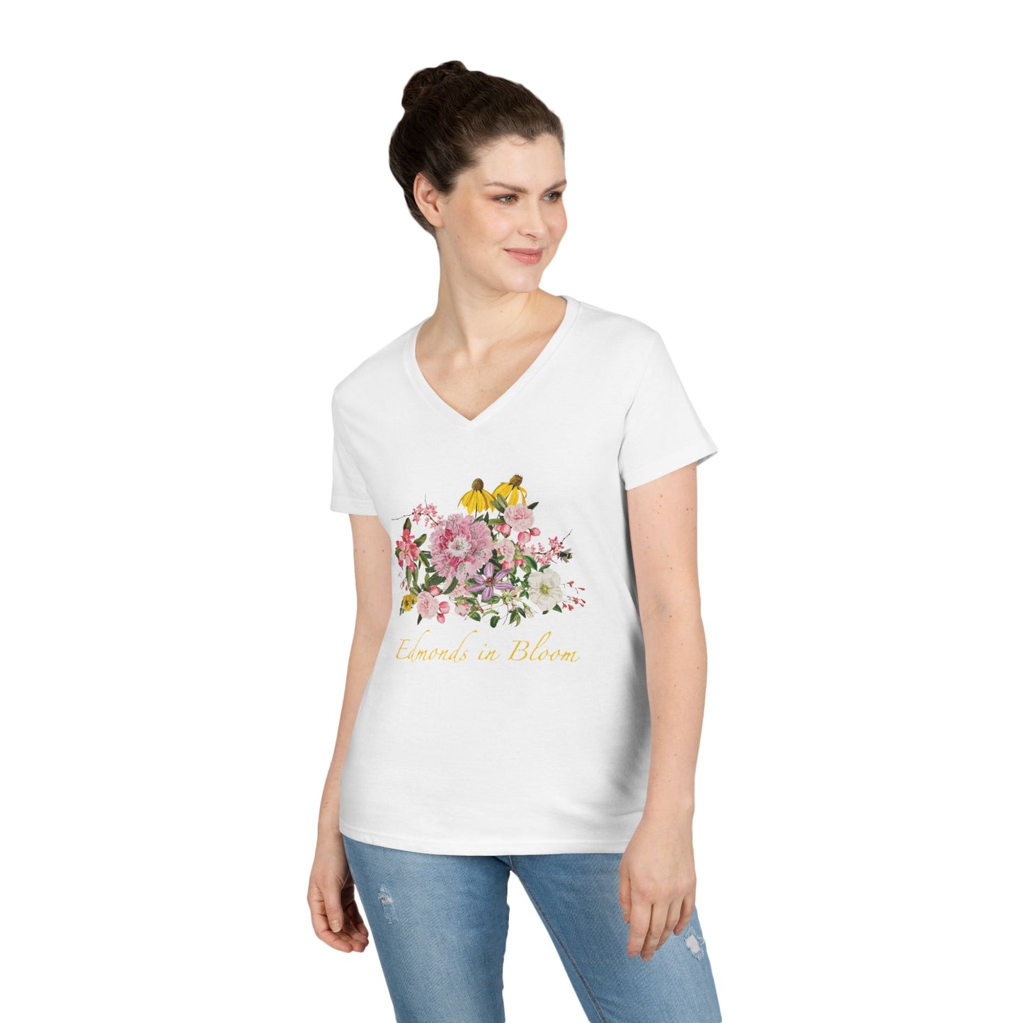 Edmonds in Bloom Women's V-Neck T-Shirt