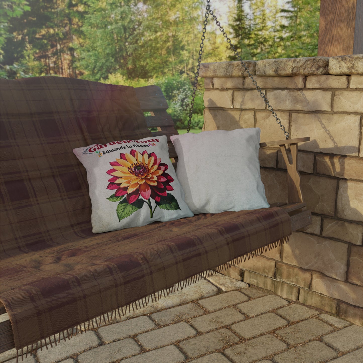 Edmonds in Bloom Garden Tour 2026 Outdoor Pillows (Gradient)