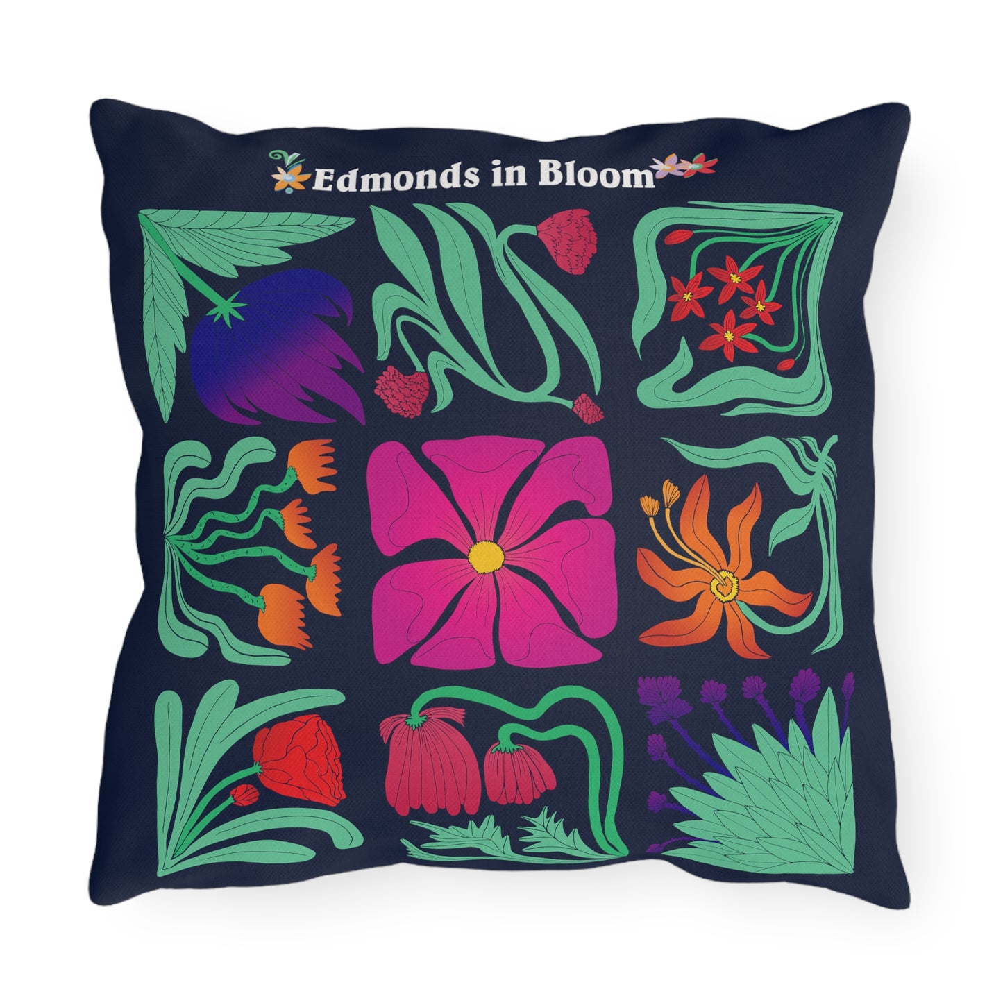 Edmonds in Bloom 2024 Garden Tour Outdoor Pillows (Double Print)
