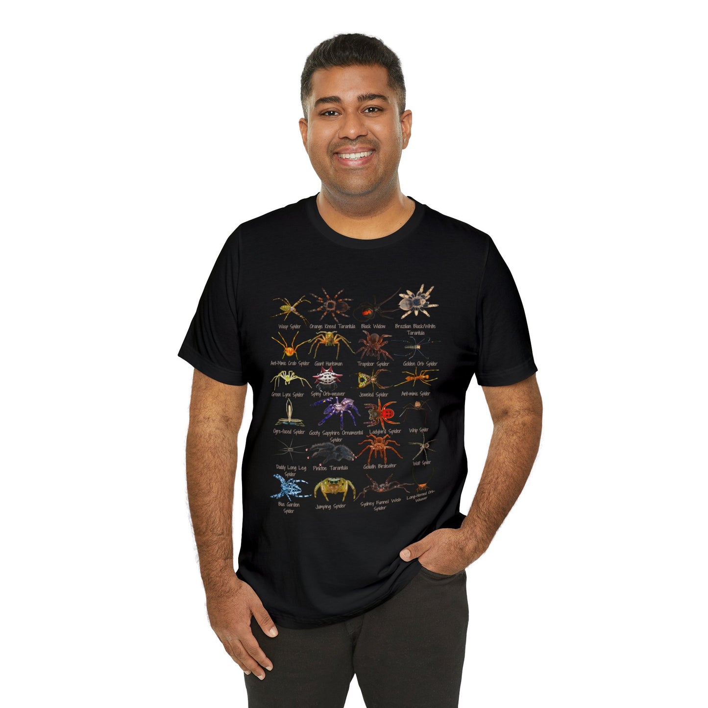 Stupendous Spiders T-shirt with 24 unique spiders