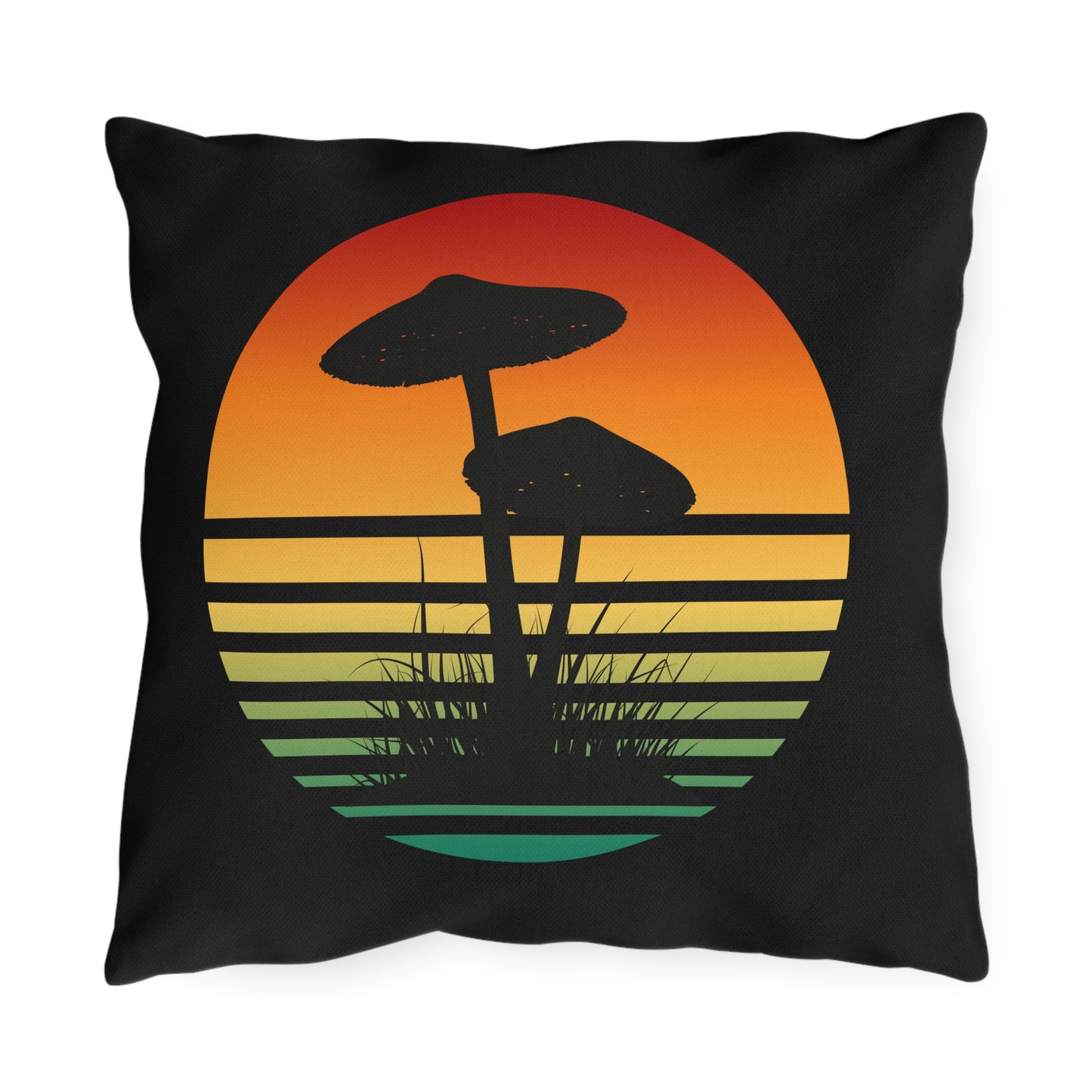 Mushroom Sunset Outdoor Pillows