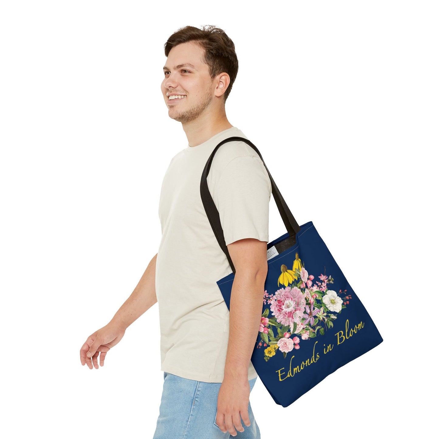 Edmonds in Bloom Tote Bag (Midnight Blue)