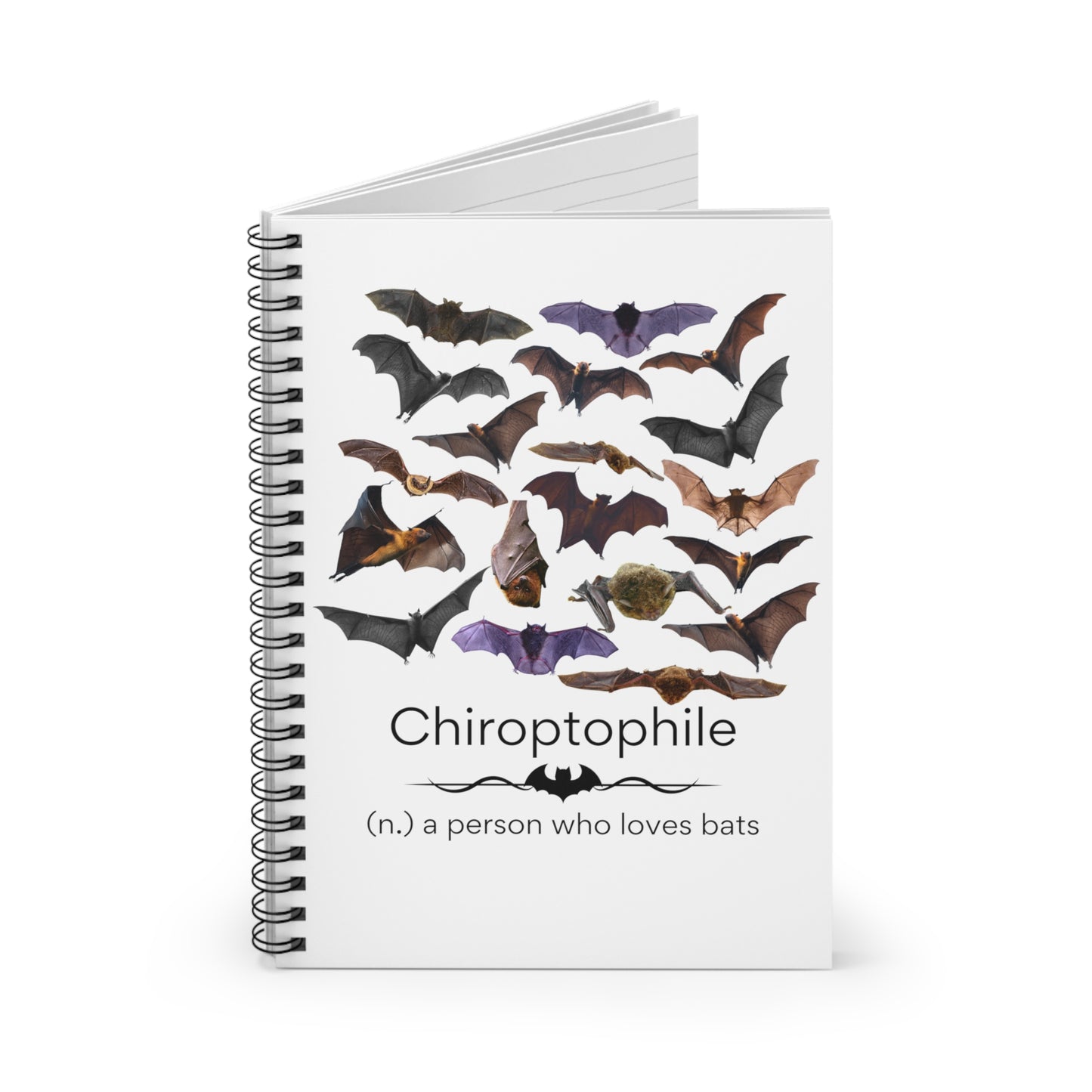 Chiroptophile - lover of bats Spiral Notebook - Ruled Line