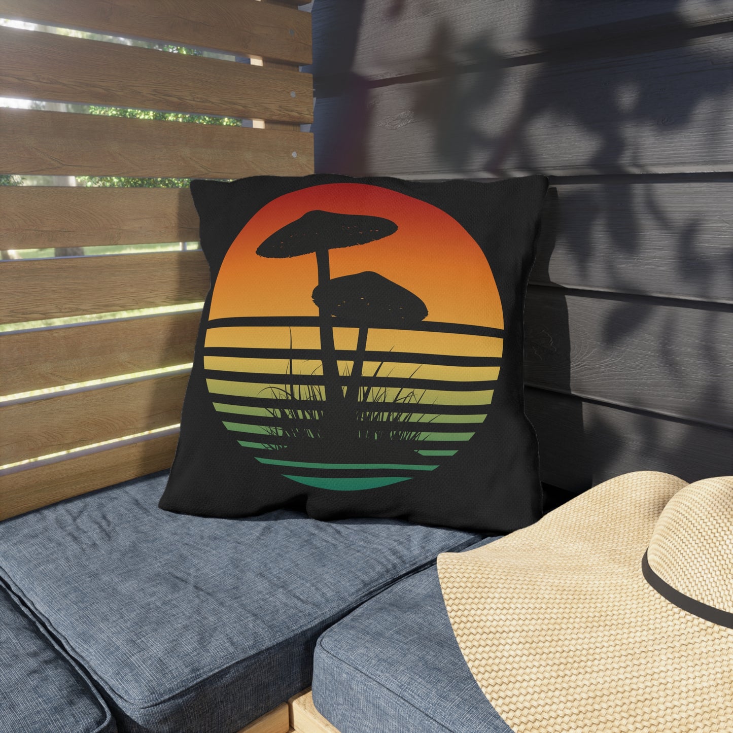 Mushroom Sunset Outdoor Pillows