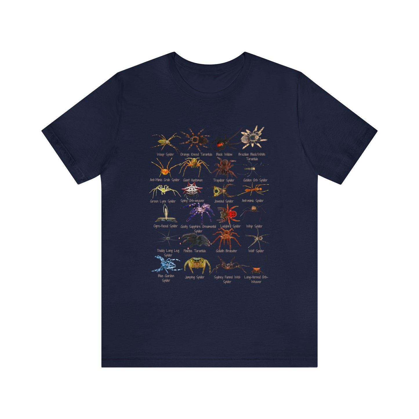 Stupendous Spiders T-shirt with 24 unique spiders