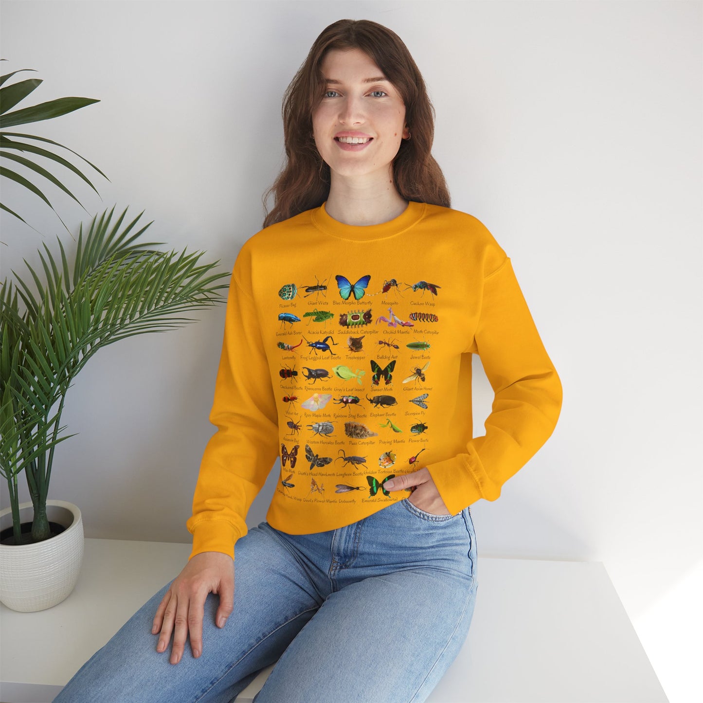 Impressive Insects with 40 Cool Bugs Crewneck Sweatshirt