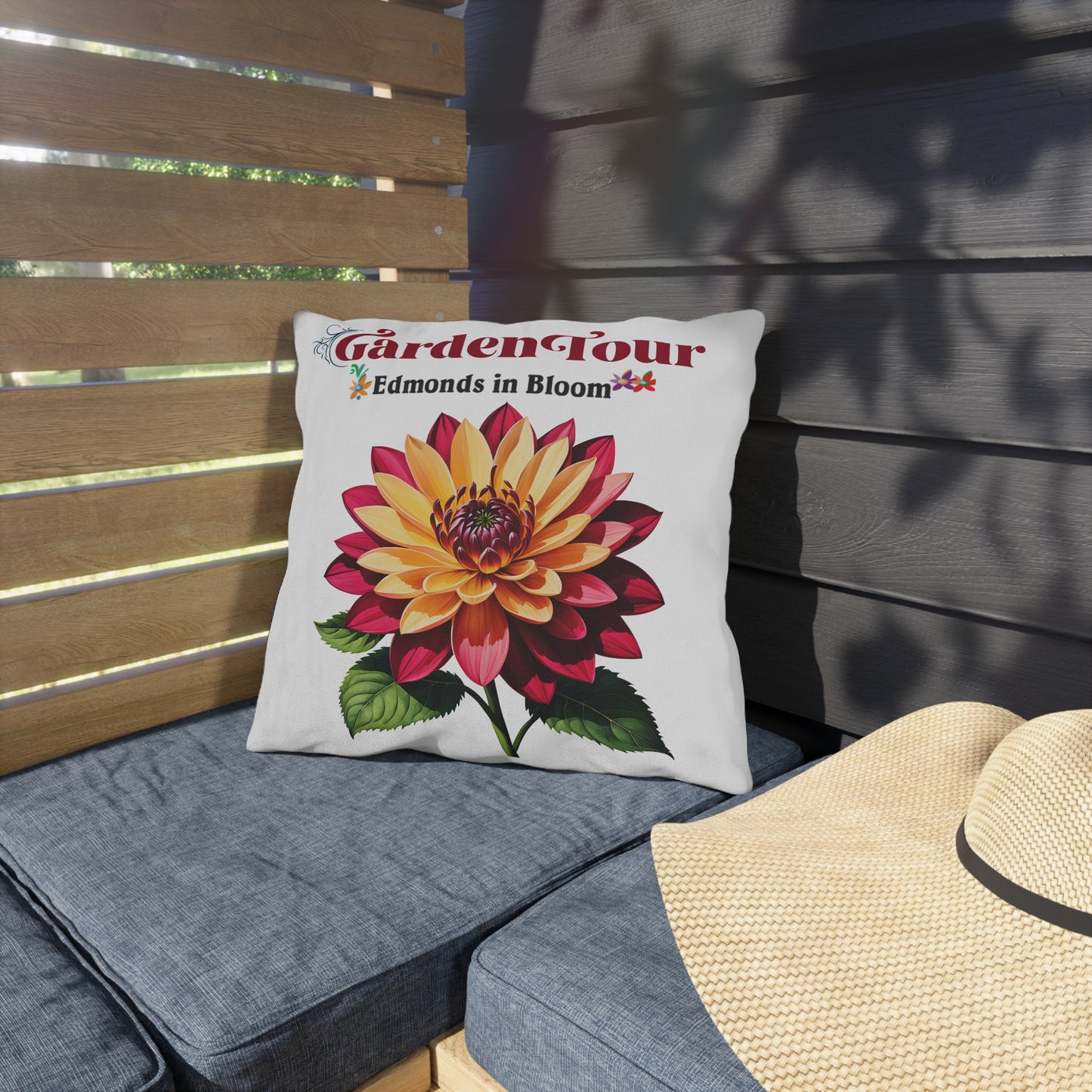 Edmonds in Bloom Garden Tour 2026 Outdoor Pillows (White)