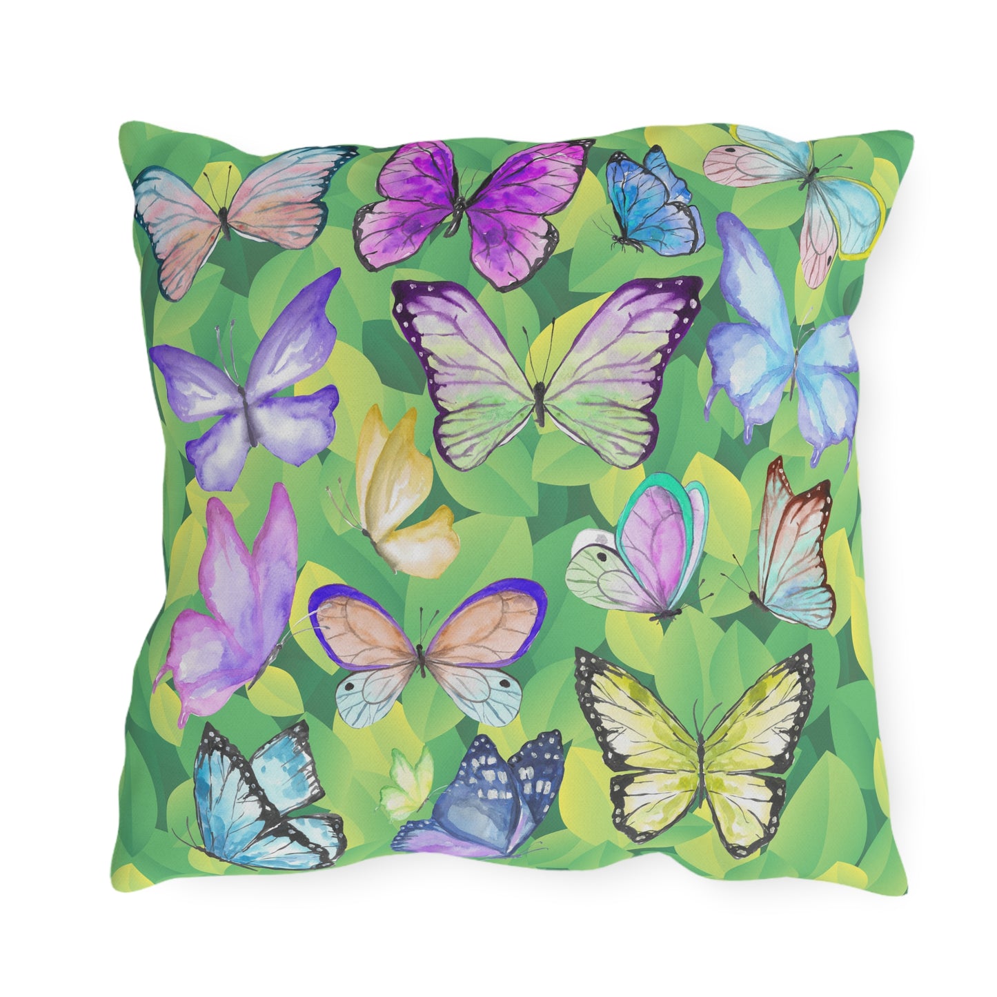 Watercolor Butterflies Outdoor Pillows