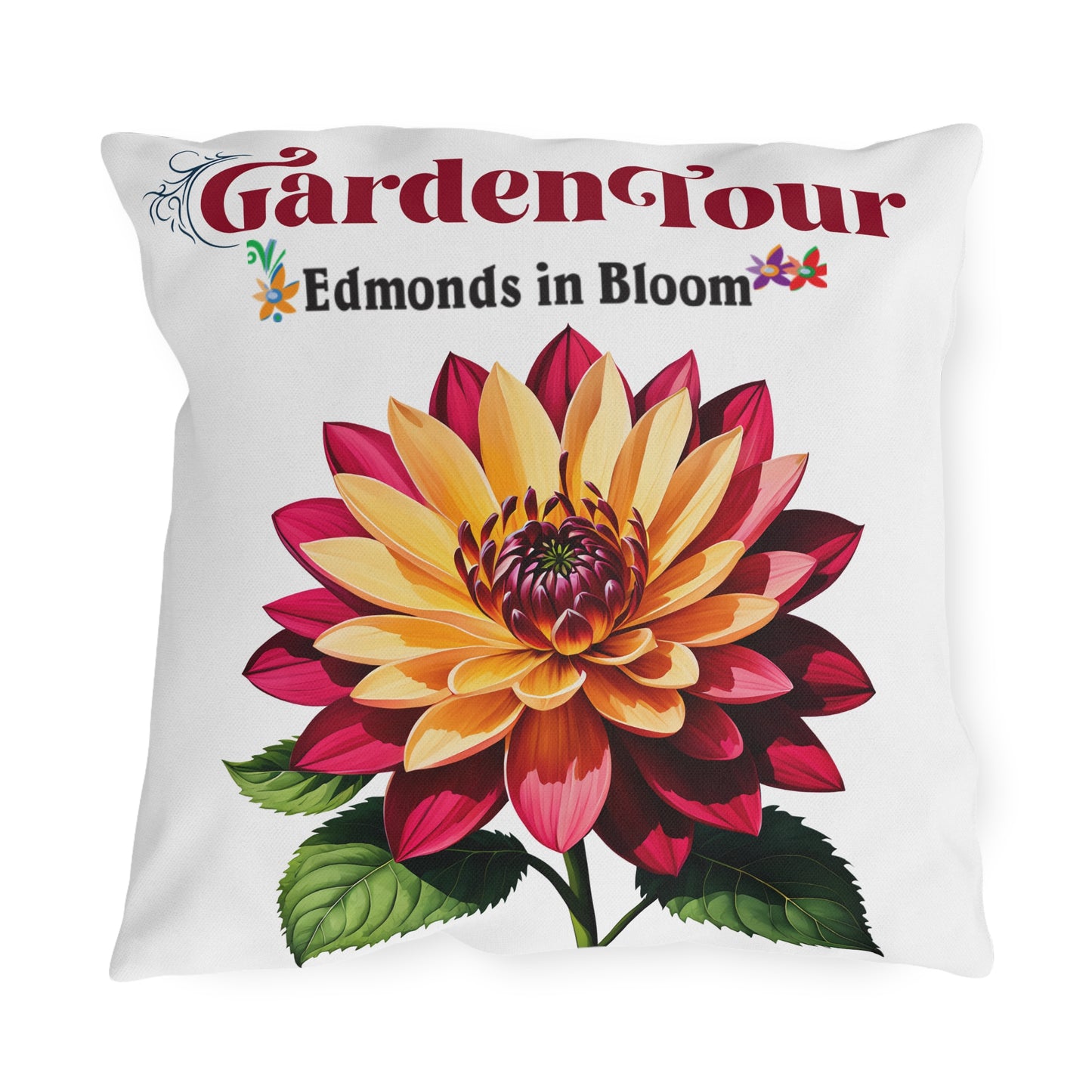 Edmonds in Bloom Garden Tour 2026 Outdoor Pillows (White)