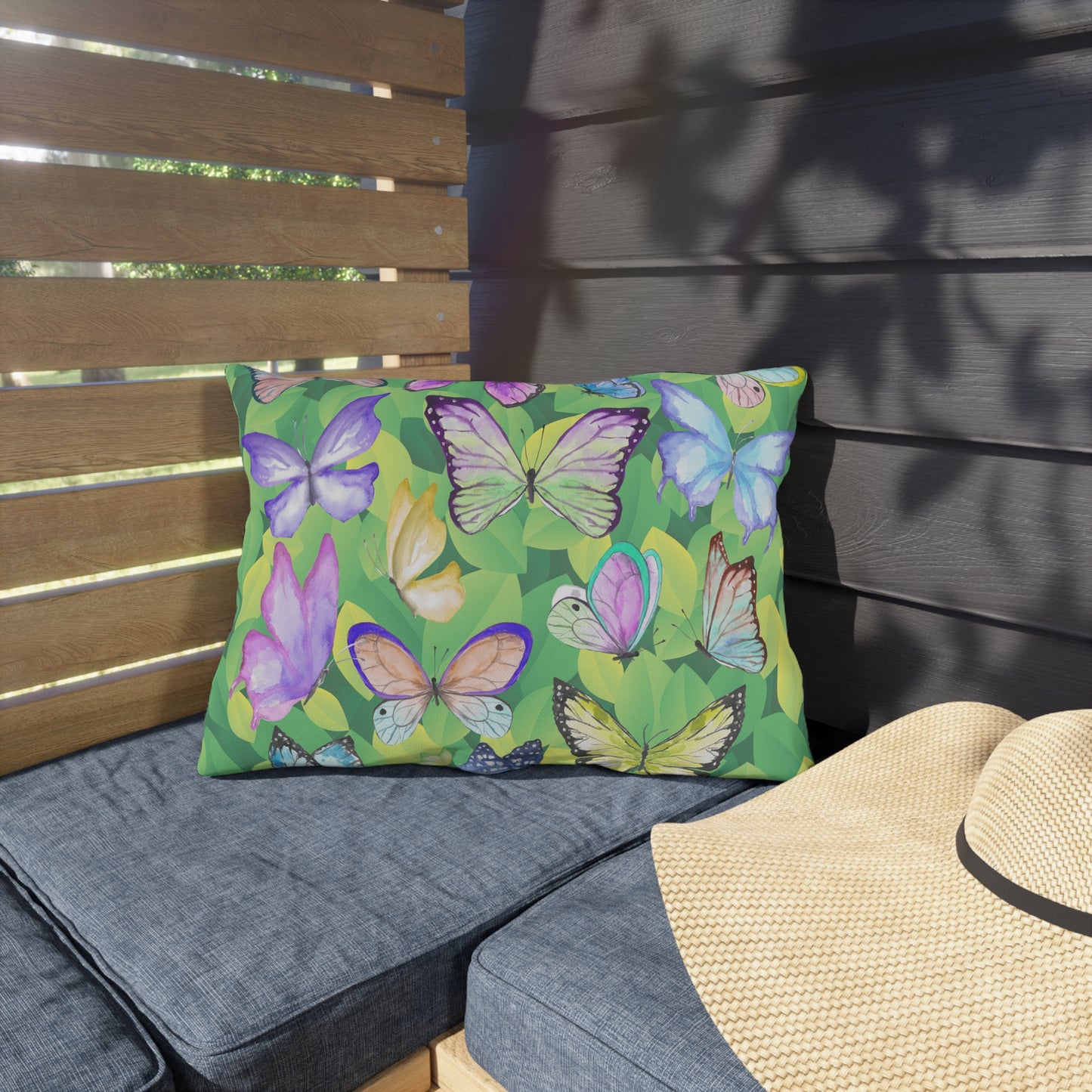 Watercolor Butterflies Outdoor Pillows