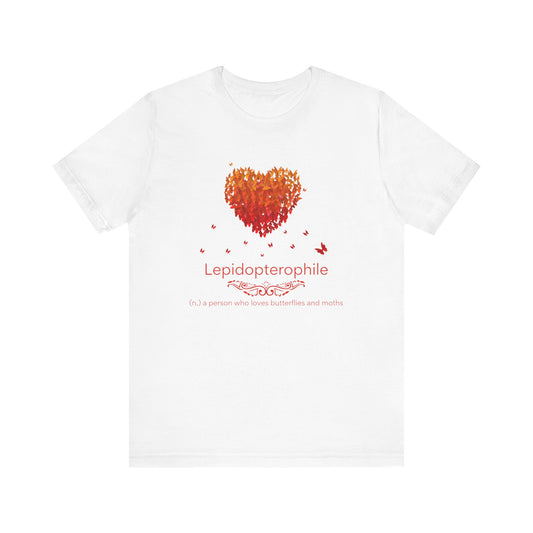 Lepidopterophile - lover of butterflies and moths (red theme) T-shirt