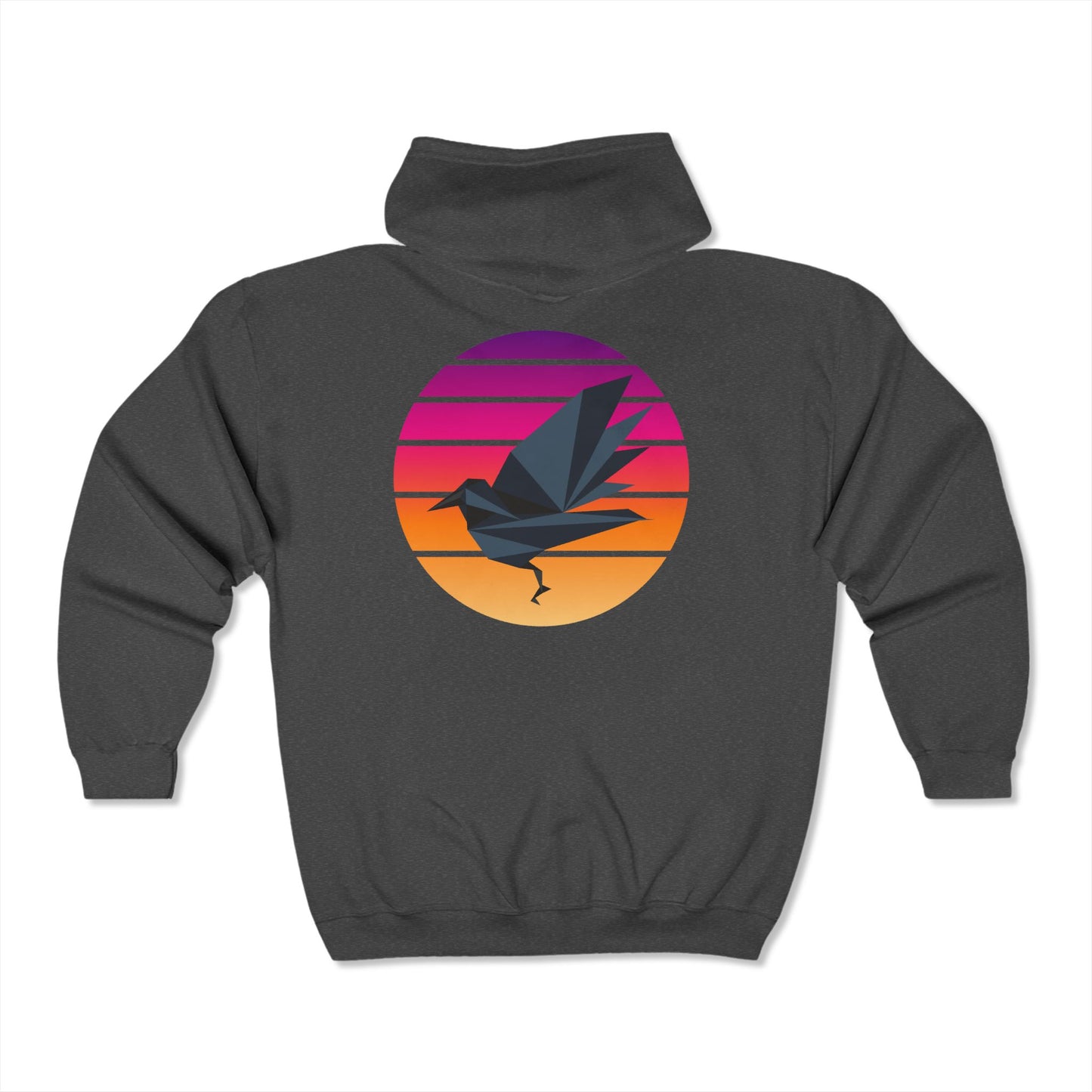 Sunset Crow Full Zip Hoodie