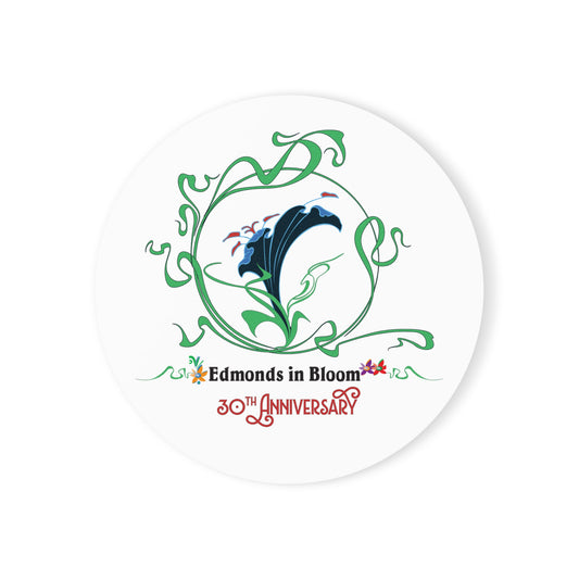 Edmonds in Bloom 30th Anniversary Cork Back Coaster