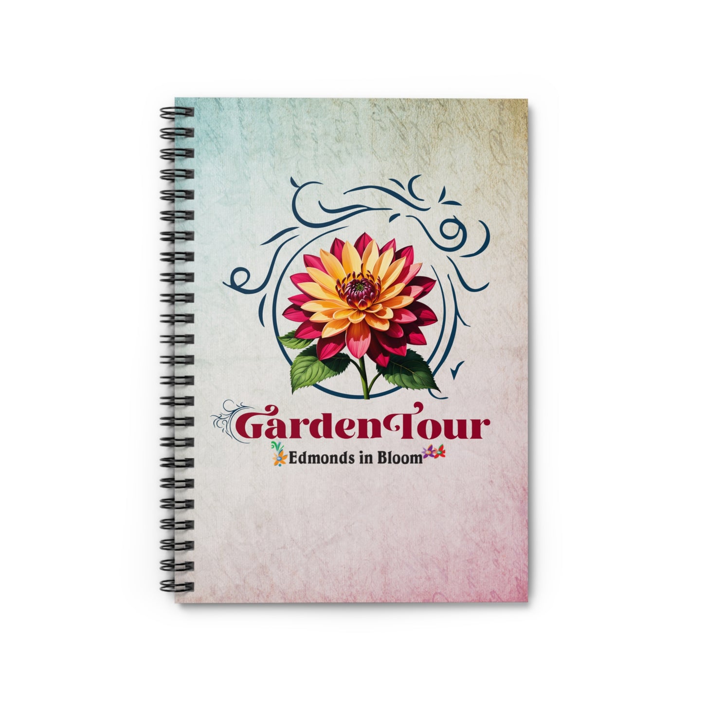 Edmonds in Bloom Garden Tour 2026 Spiral Notebook - Ruled Line (Gradient Swirls)