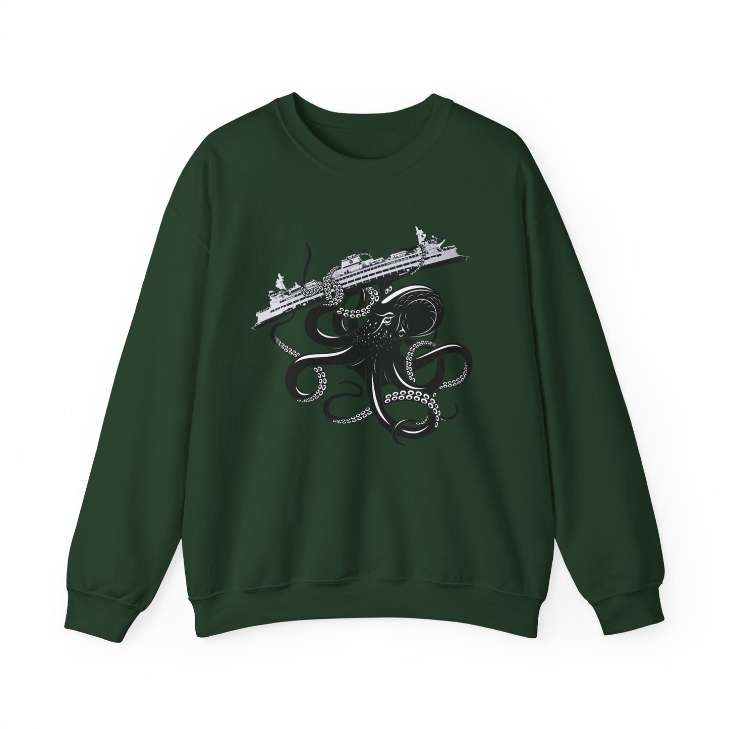 Octopus Attacks Ferry Unisex Heavy Blend™ Crewneck Sweatshirt