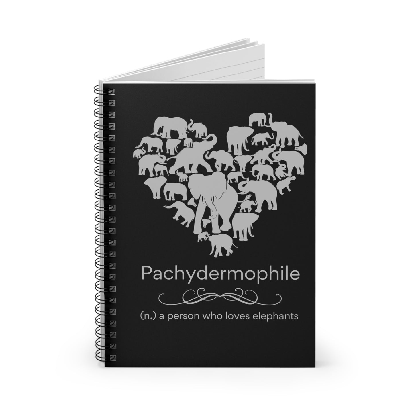 Pachydermophile - Lover of Elephants Spiral Notebook - Ruled Line