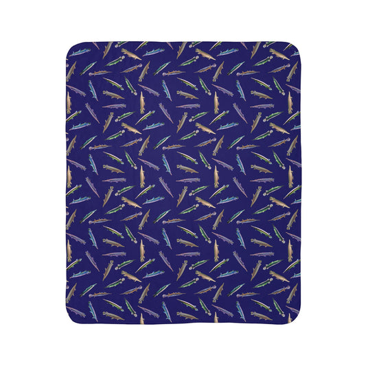 Glorious Gars Patterned Fleece Sherpa Blanket