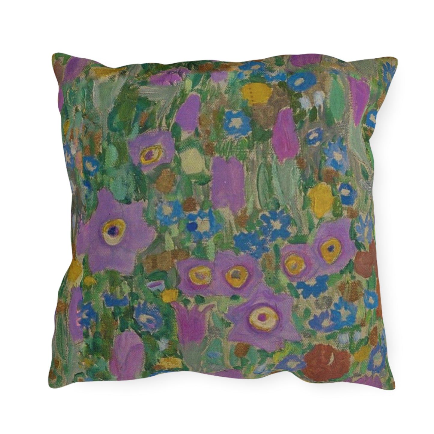 Klimt Kiss Flowers Outdoor Pillows