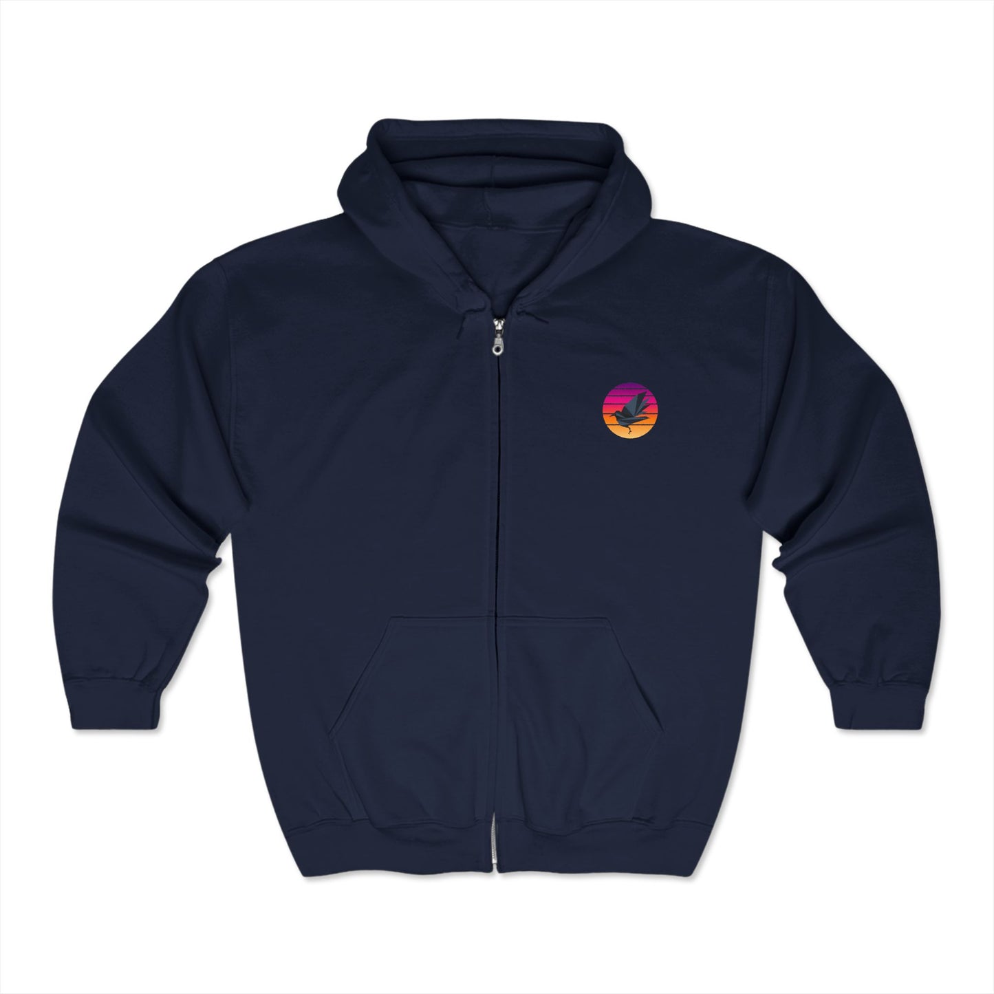 Sunset Crow Full Zip Hoodie