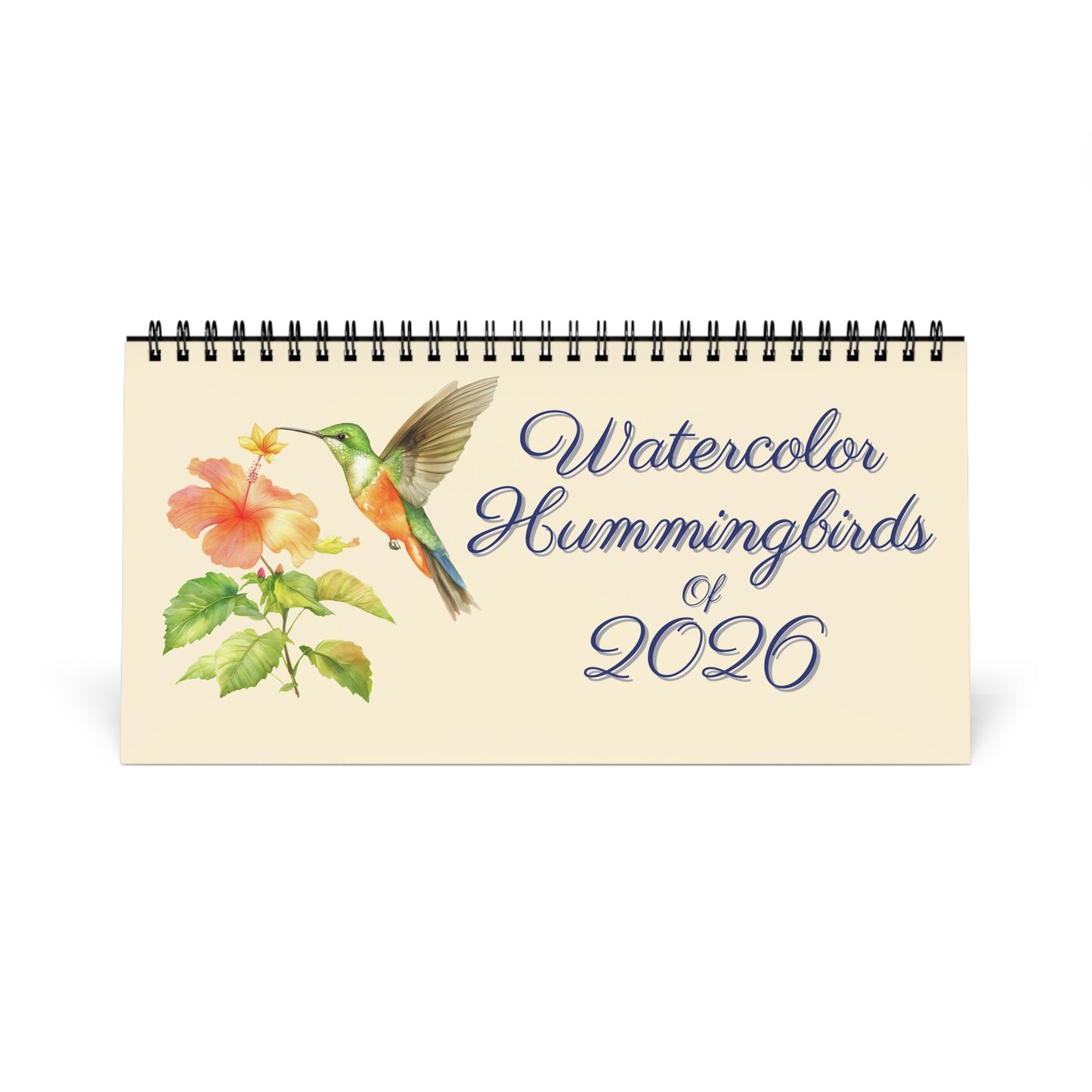 Watercolor Hummingbirds of 2026 Desktop Calendar