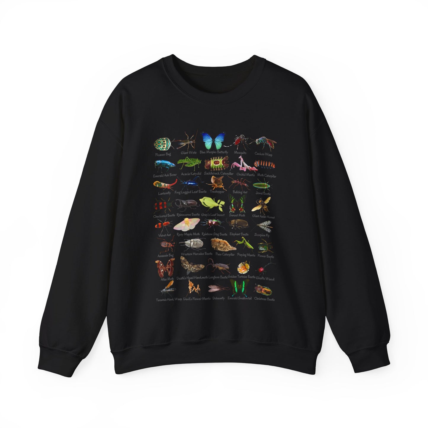 Impressive Insects with 40 Cool Bugs Crewneck Sweatshirt