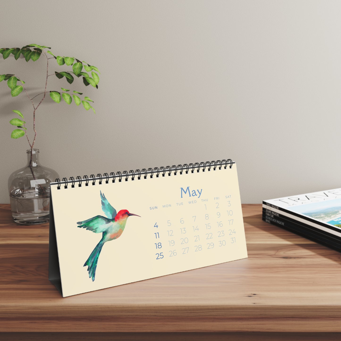 Watercolor Hummingbirds of 2025 Desktop Calendar