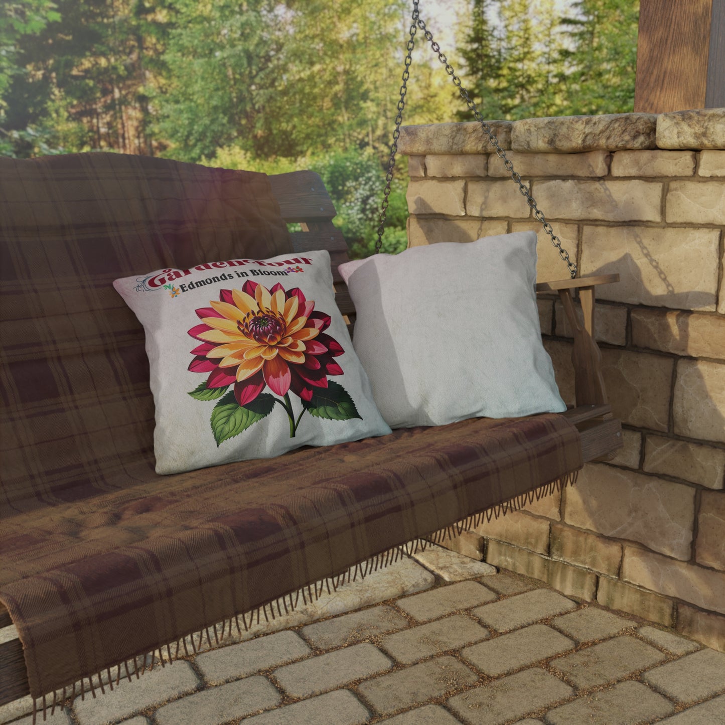 Edmonds in Bloom Garden Tour 2026 Outdoor Pillows (Gradient)