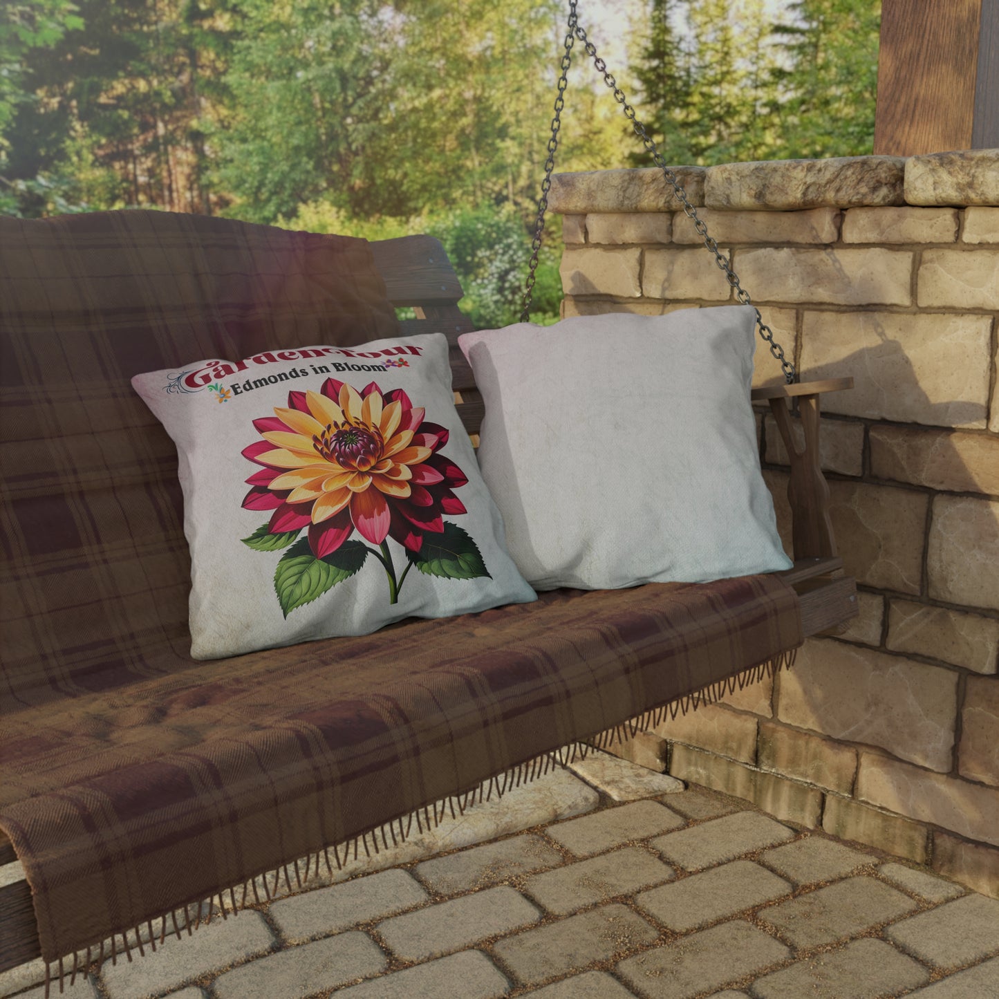 Edmonds in Bloom Garden Tour 2026 Outdoor Pillows (Gradient)