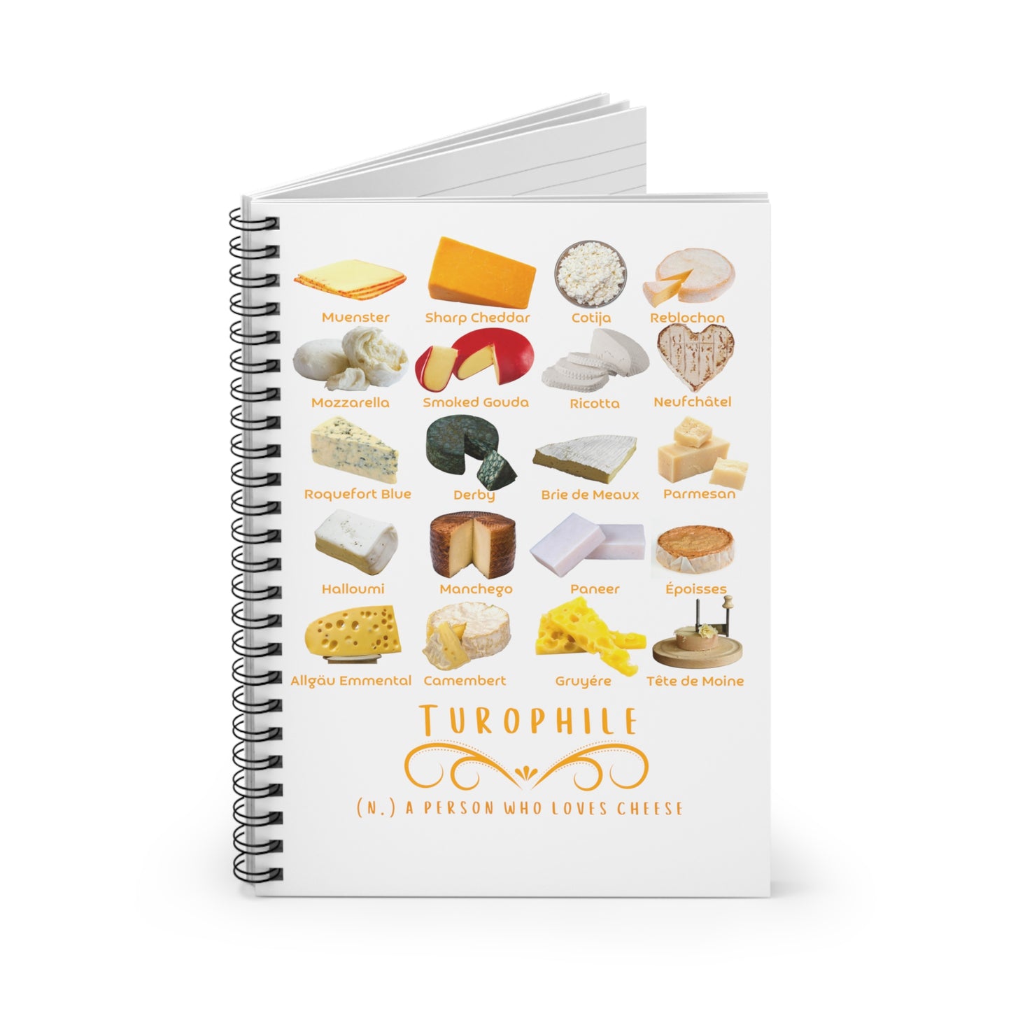 Turophile II - Cheese Lover Spiral Notebook - Ruled Line