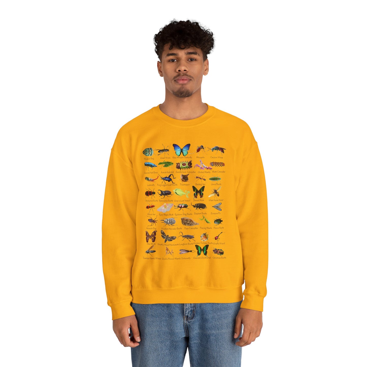 Impressive Insects with 40 Cool Bugs Crewneck Sweatshirt