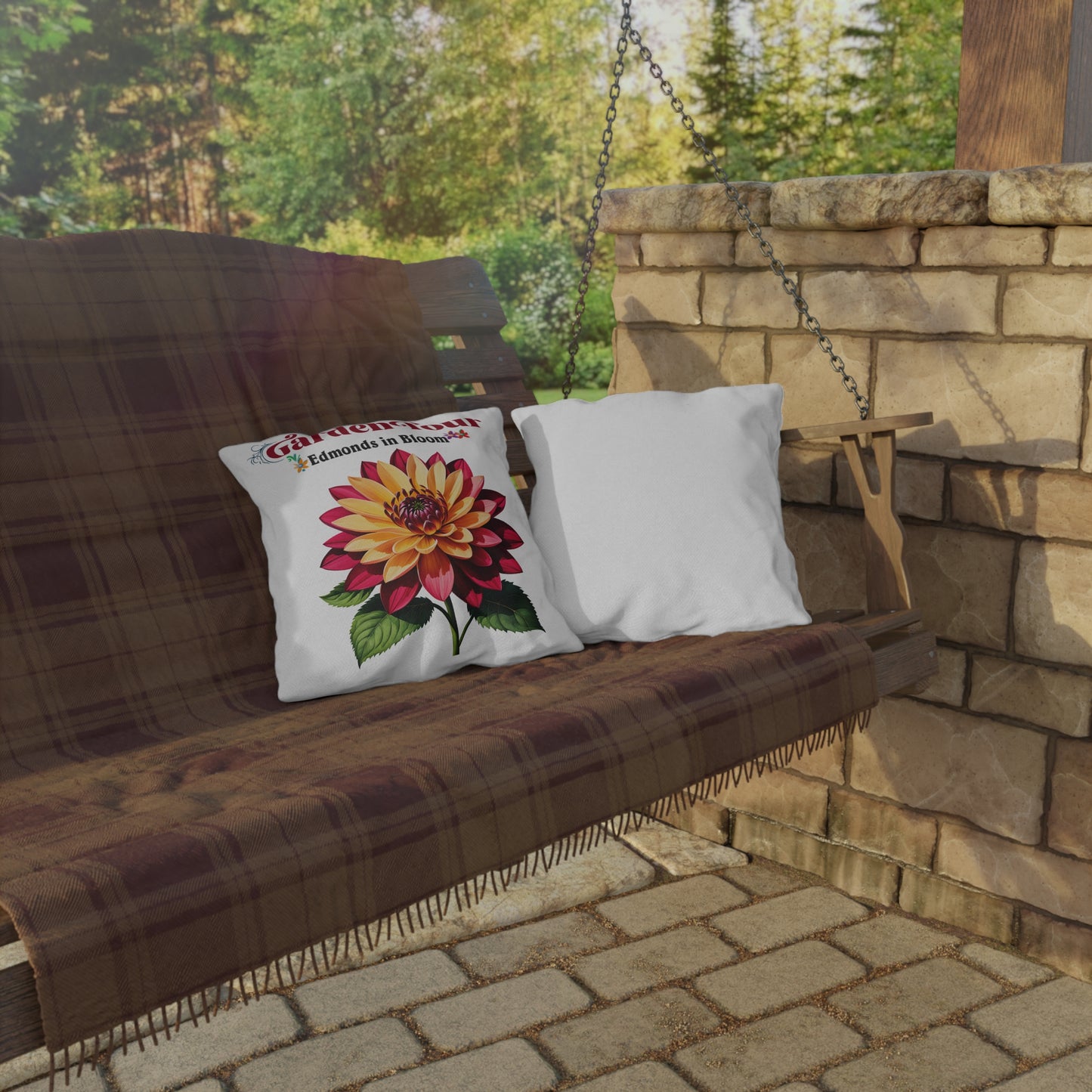 Edmonds in Bloom Garden Tour 2026 Outdoor Pillows (White)