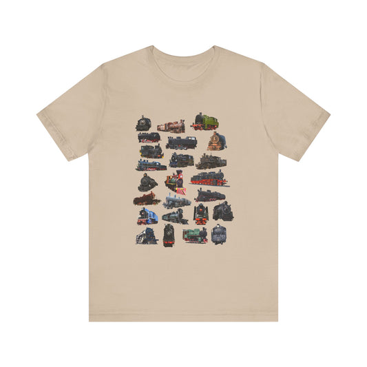 Locomotive Steam Engines Unisex Jersey Short Sleeve Tee