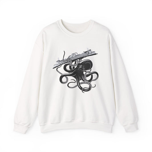 Octopus Attacks Ferry Unisex Heavy Blend™ Crewneck Sweatshirt