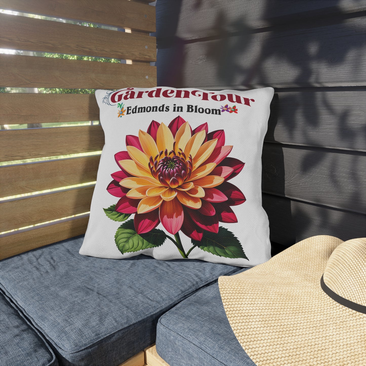 Edmonds in Bloom Garden Tour 2026 Outdoor Pillows (White)