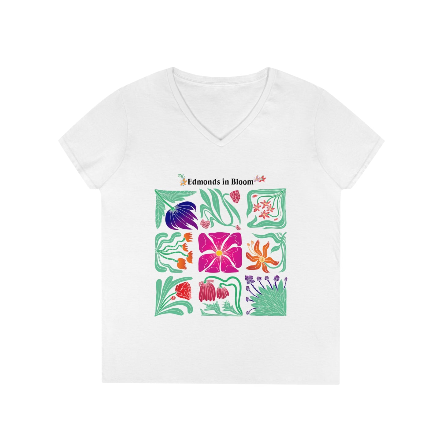 Edmonds in Bloom 2024 Garden Tour Ladies' V-Neck T-Shirt