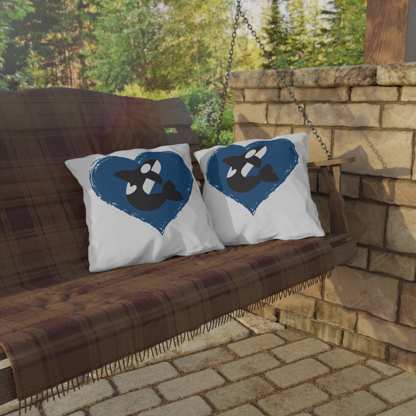 Orca Heart Outdoor Pillows