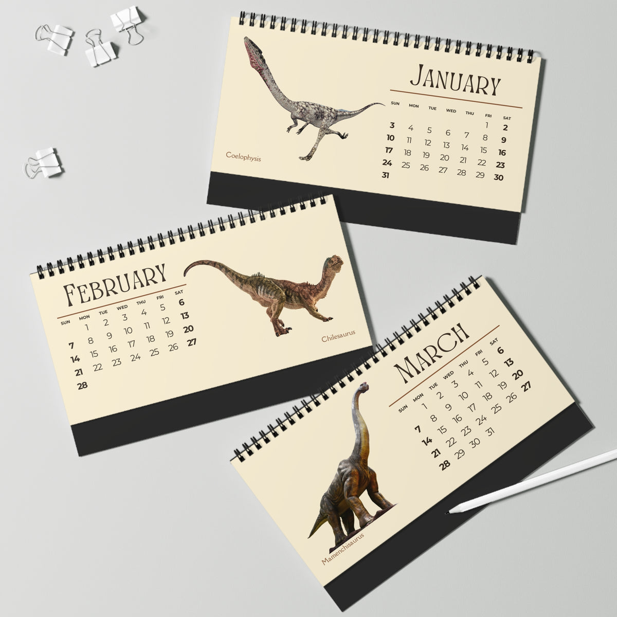 Dominating Dinosaurs of 2027 Desktop Calendar